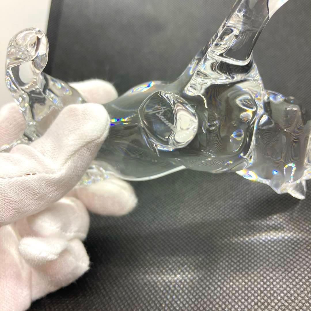 Baccarat バカラ　犬の置物 秋田犬　クリスタルガラス