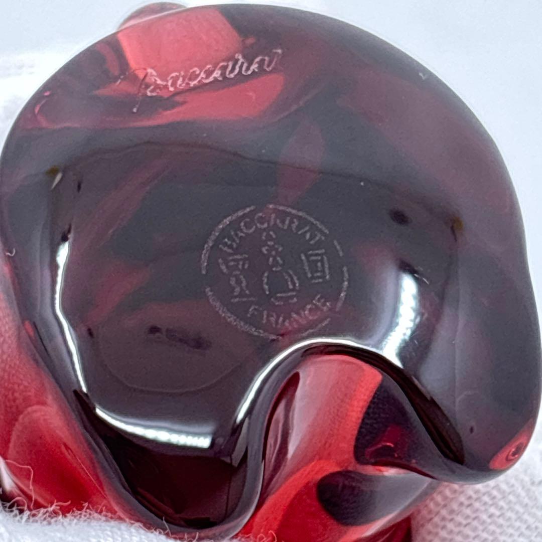 美品 Baccarat バカラ クリスタル フィギュリン うさぎ レッド 兎 卯