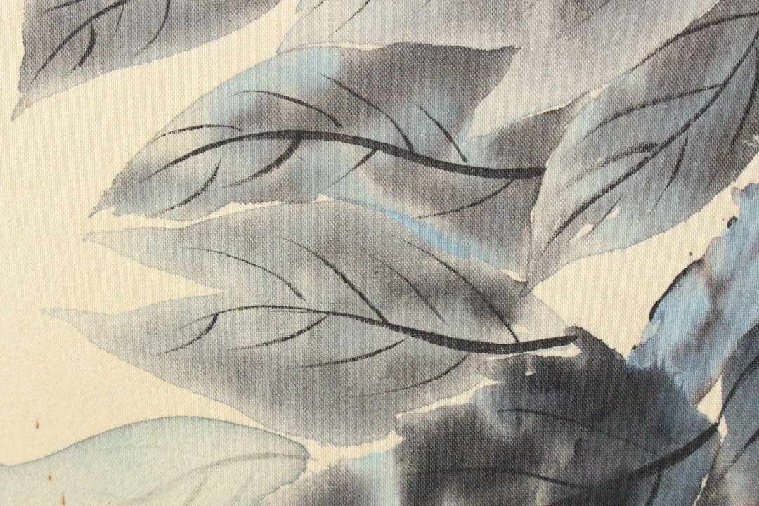 No5207 掛軸　稲垣伯堂　牡丹図　着色絹本　日本画　古画　古美術　送料無料