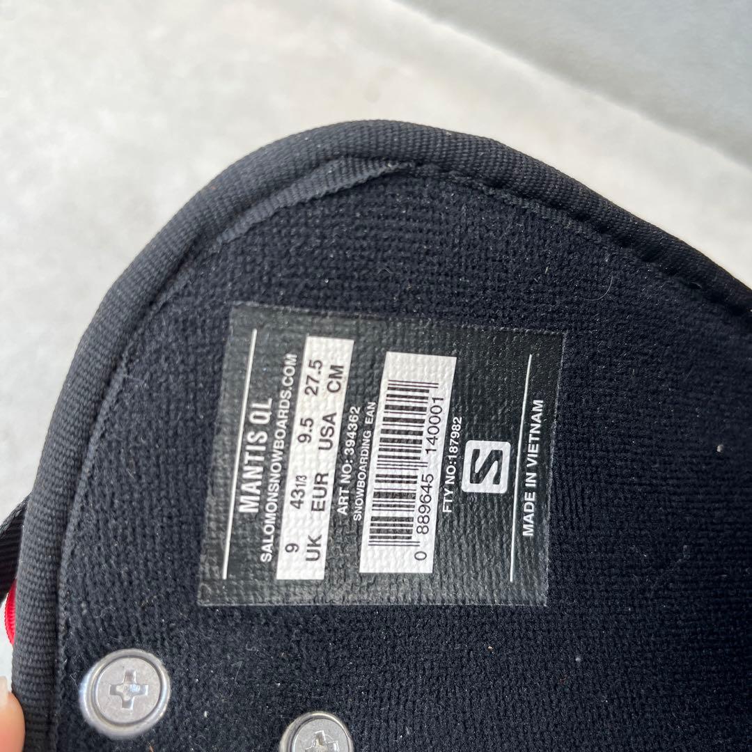 極上！超美品！！SALOMON スノーボードブーツ 黒/赤　一度のみ使用