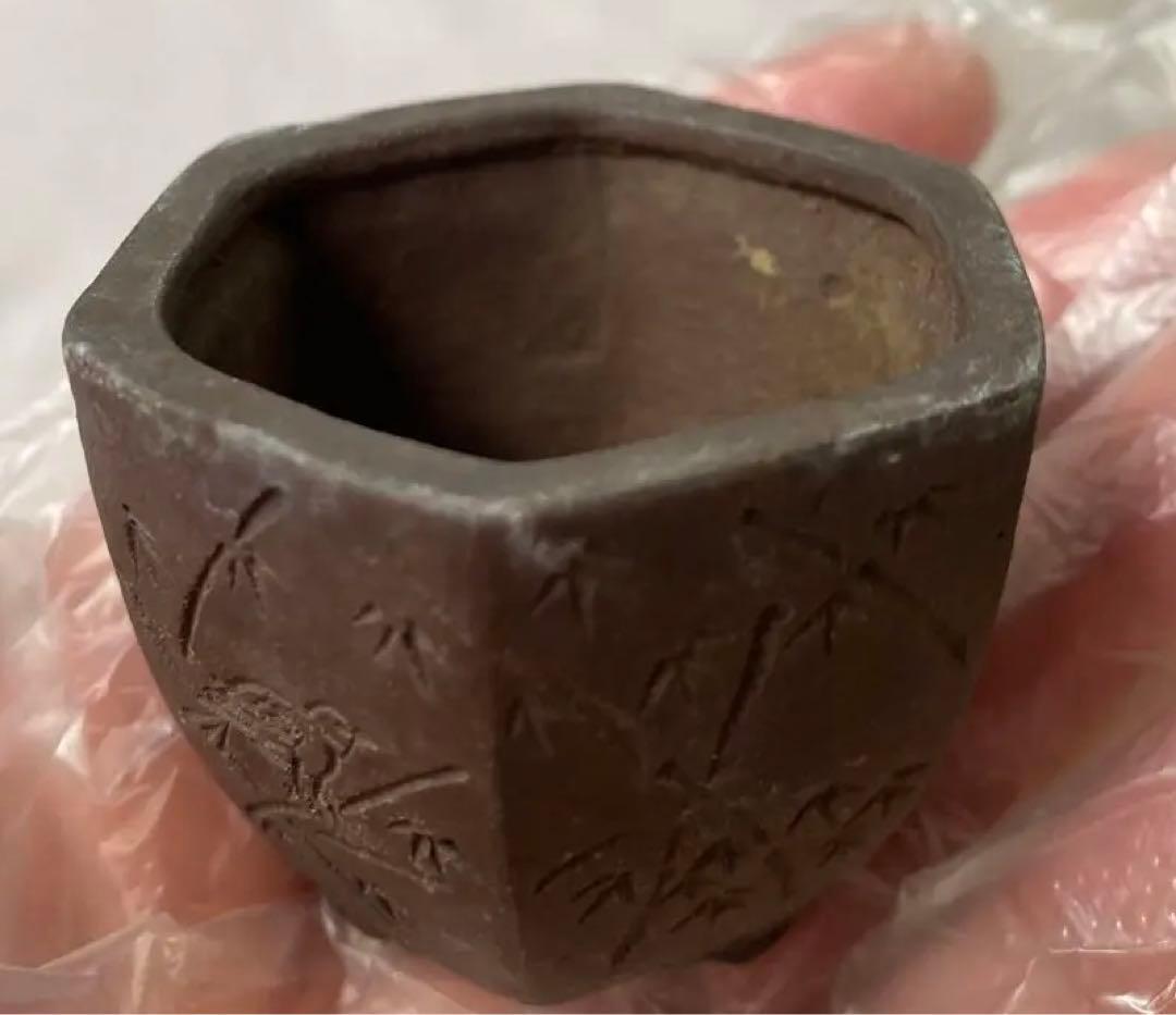 陶雀　雀　小品　盆栽鉢　アンティーク　(A) (A11)