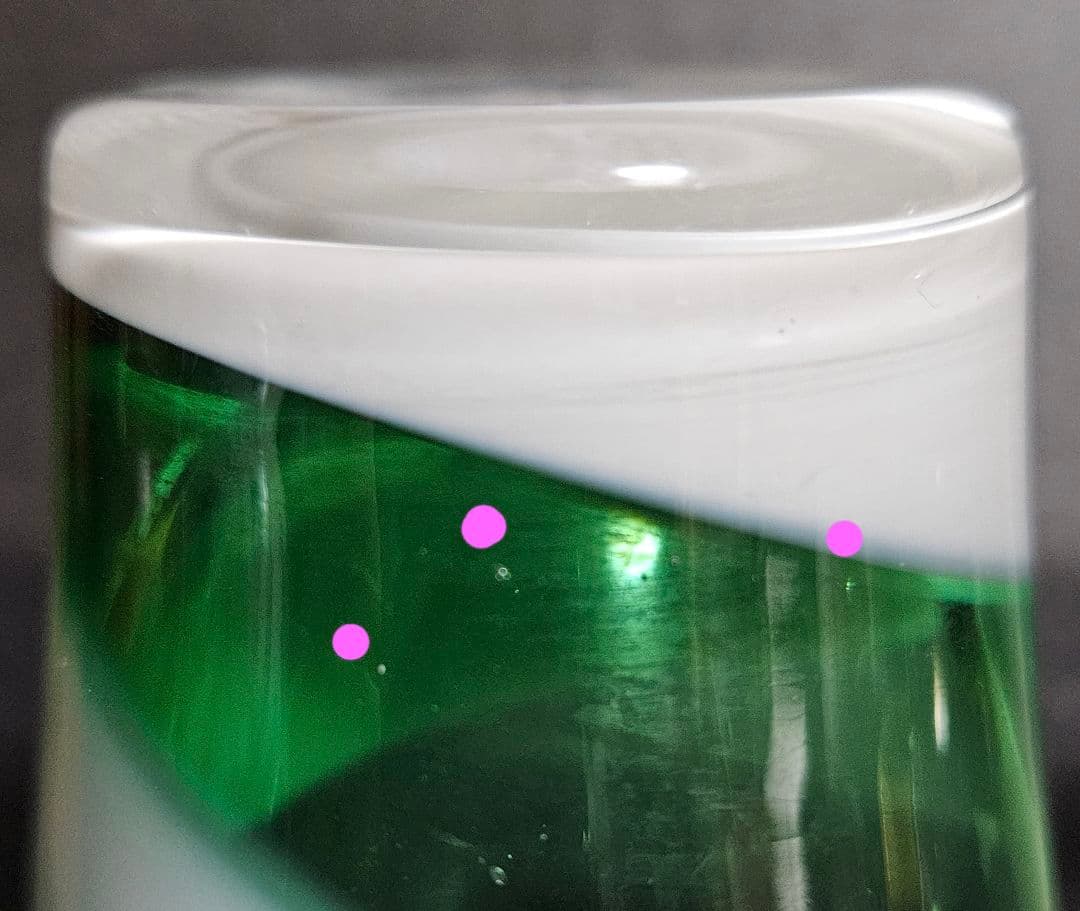 【昭和アンティーク】戦前戦後頃　色被せガラス　乳白色　捻り文様　ガラスコップ3客