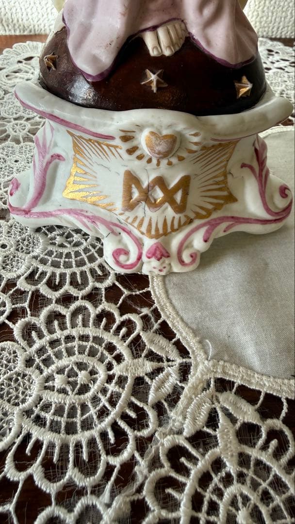 アンティーク フランス レトゥ モージェ ビスク磁器聖母像