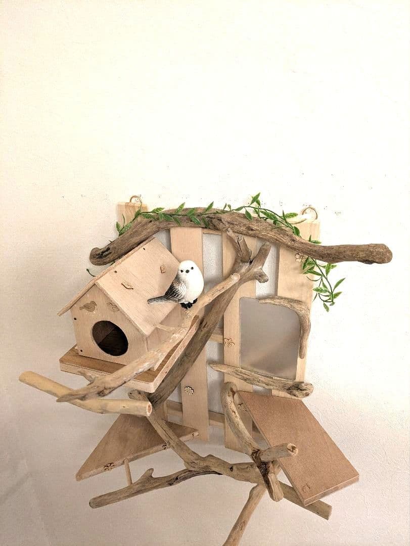 バードアスレチック　流木　壁掛け 止まり木 36バードトイ　バードジム