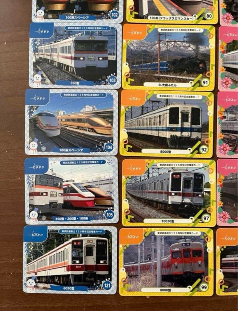 鉄道カード　電車カード　東武鉄道125周年記念　バラ売り
