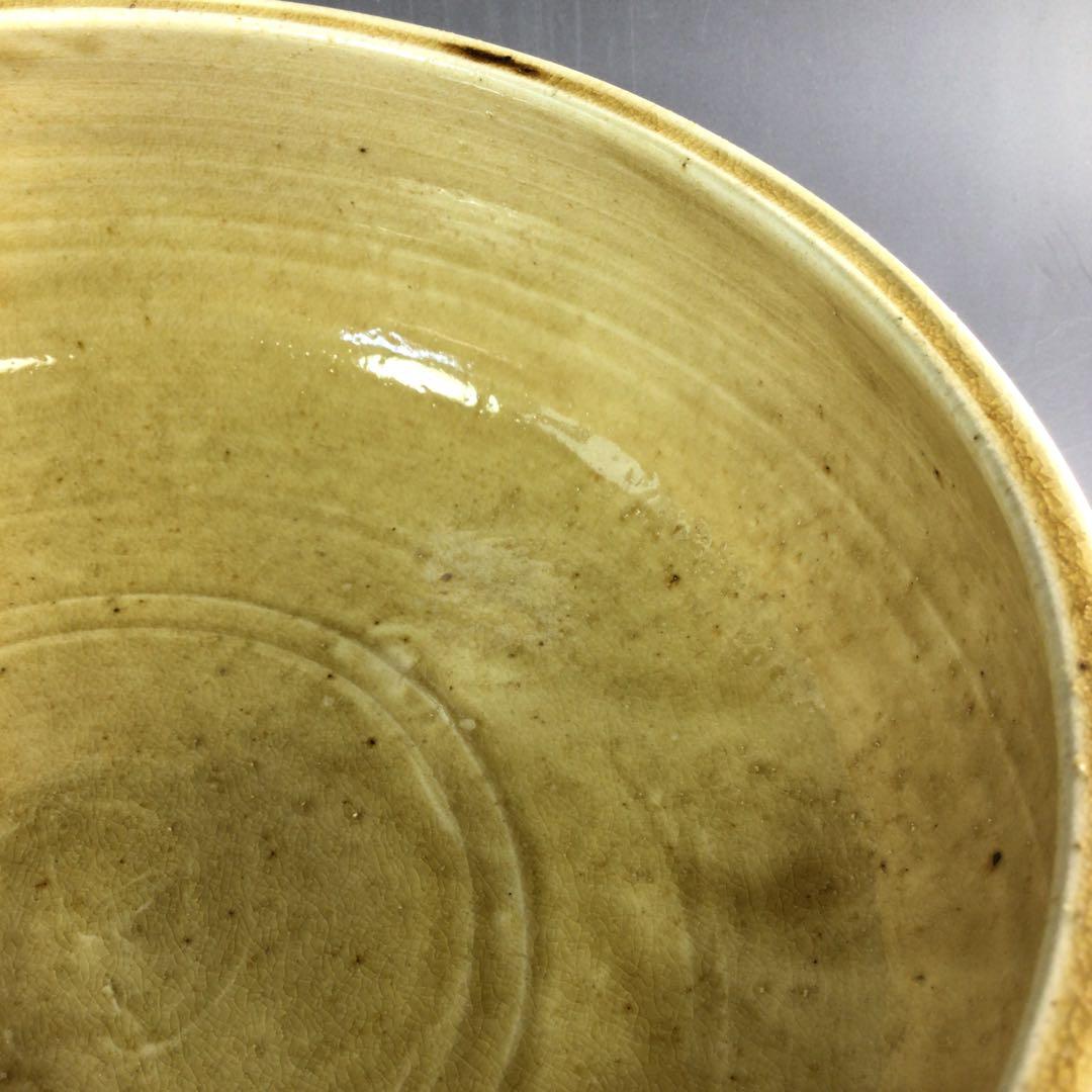 Ｒ７４３　水指　『閑静庵　加藤愛助造』『黄瀬戸』『平水指』　共箱　茶道具