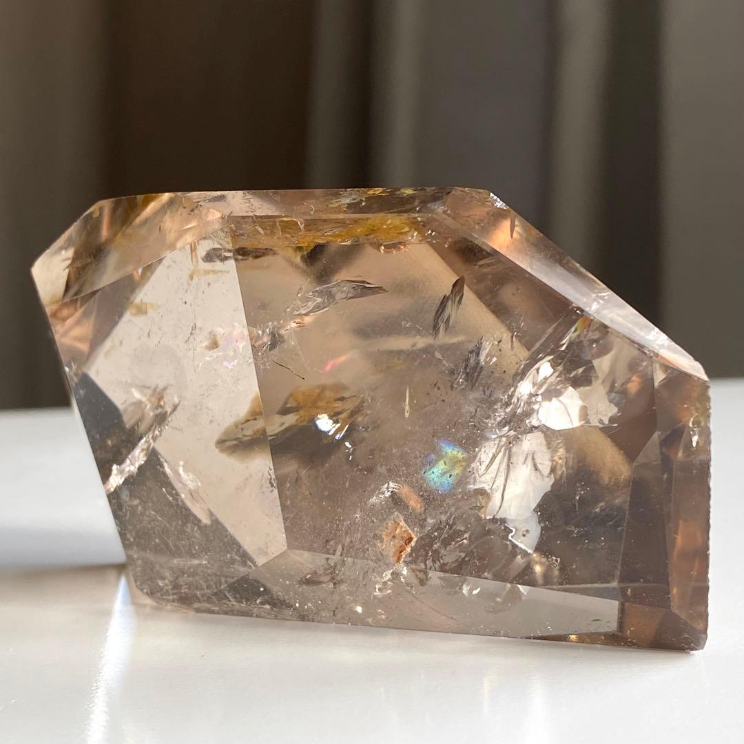 【 ネパール産 ヒマラヤ 水晶 虹入り スモーキー クォーツ フリーカット 】