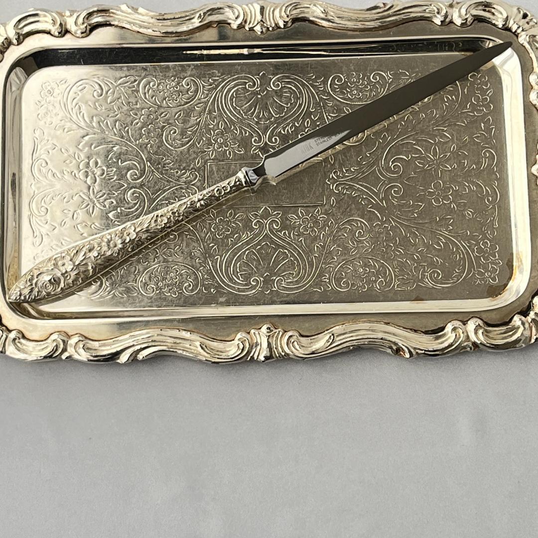 【Kirk】【純銀ハンドル】 フローラルのレターナイフ / ペーパーナイフ