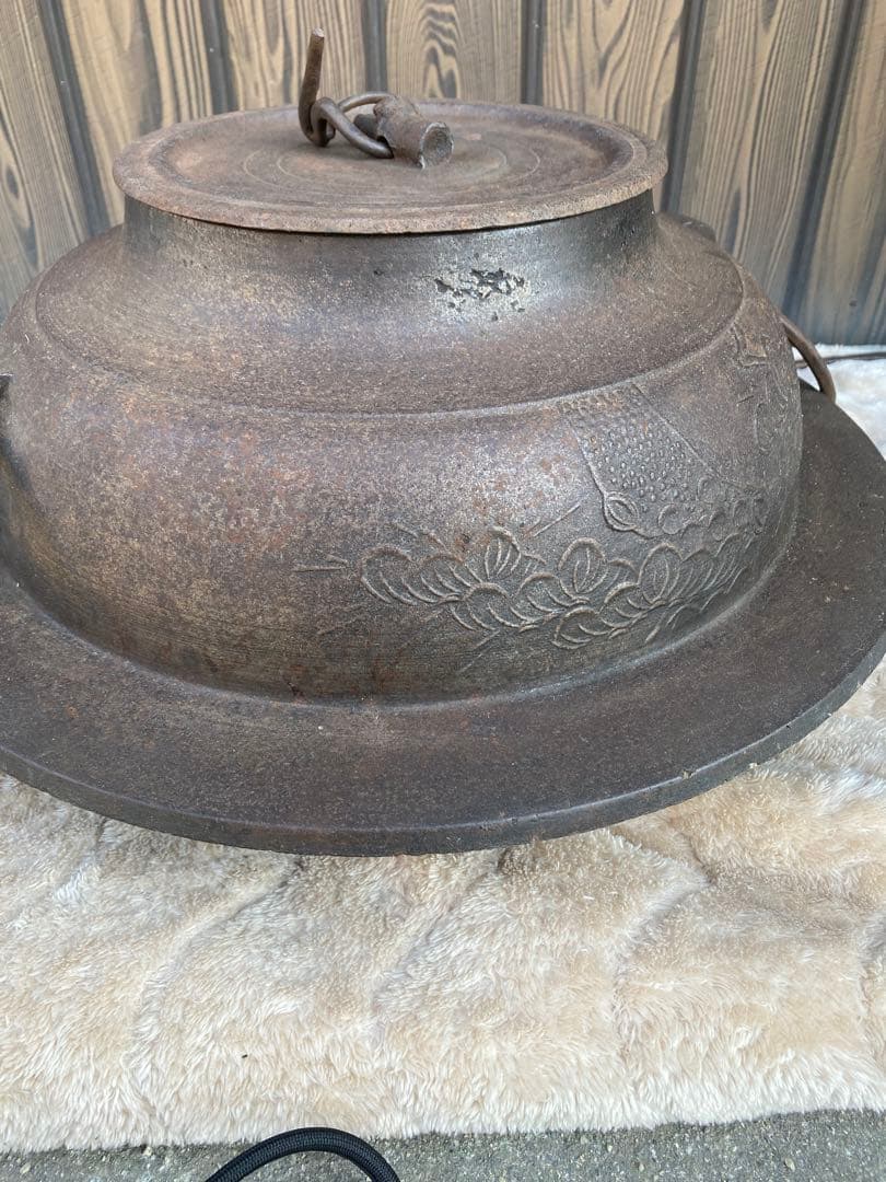 特大　茶釜　囲炉裏　鉄瓶　大型　南部鉄器　骨董