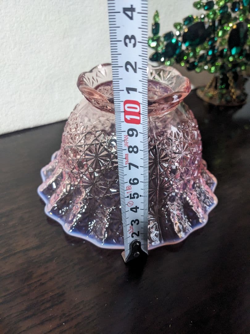 L.E.Smith ピンクオパルセント　ディジー＆ボタン Footed Bowl