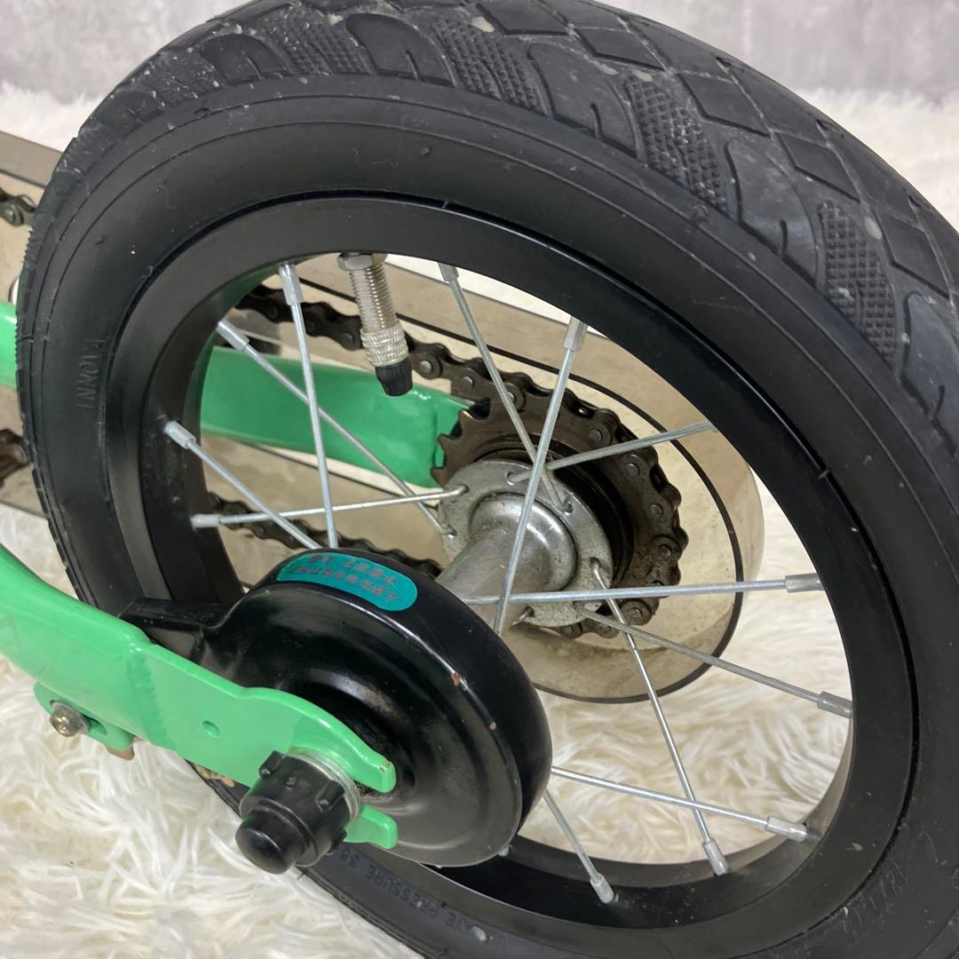 【美品】へんしんバイク2　エメラルドグリーン　12インチ スタンド付き