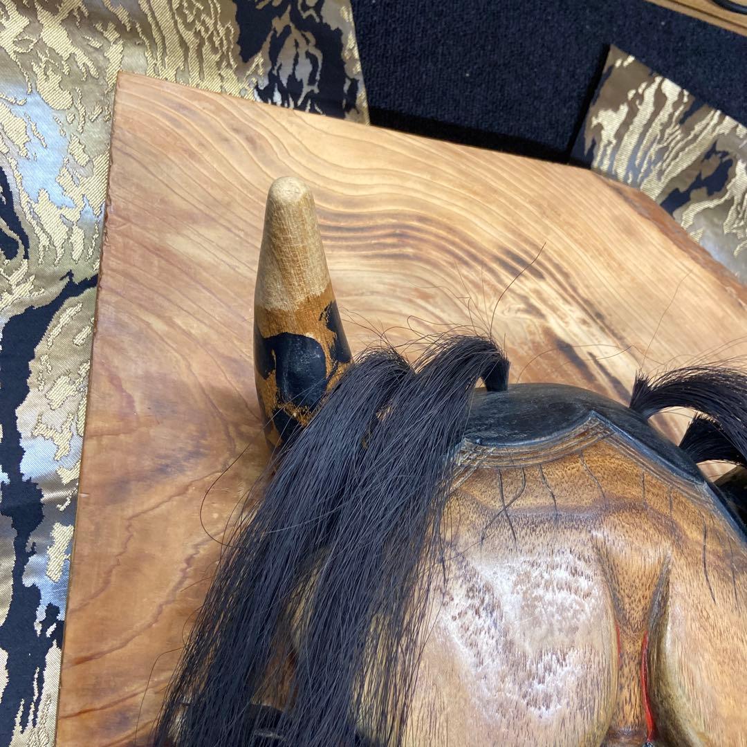 【迫力の神楽面 】般若面 木彫 敏秋作✨【ガハハ本舗お宝倉庫市】