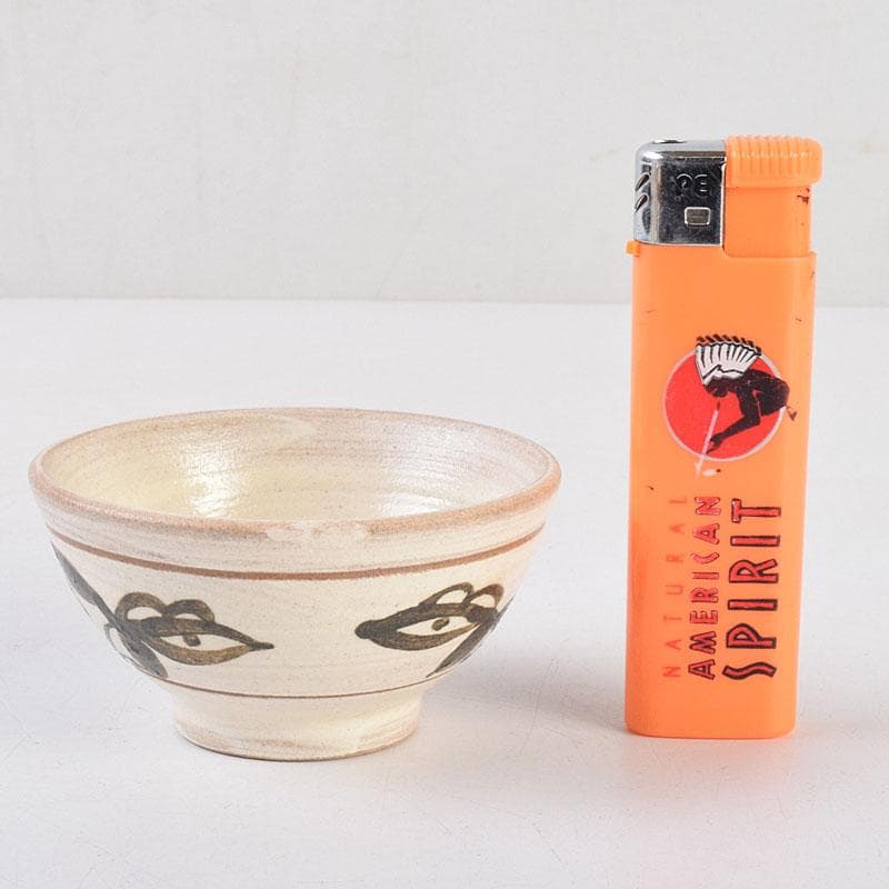 韓国人間国宝　李殷九　粉青刷毛目鐵彩茶碗　六客　共箱　V　R9132