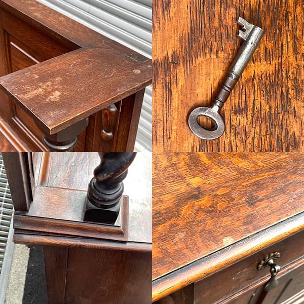 イギリスアンティーク　ミラーバックサイドボード　キャビネット　リビングボード