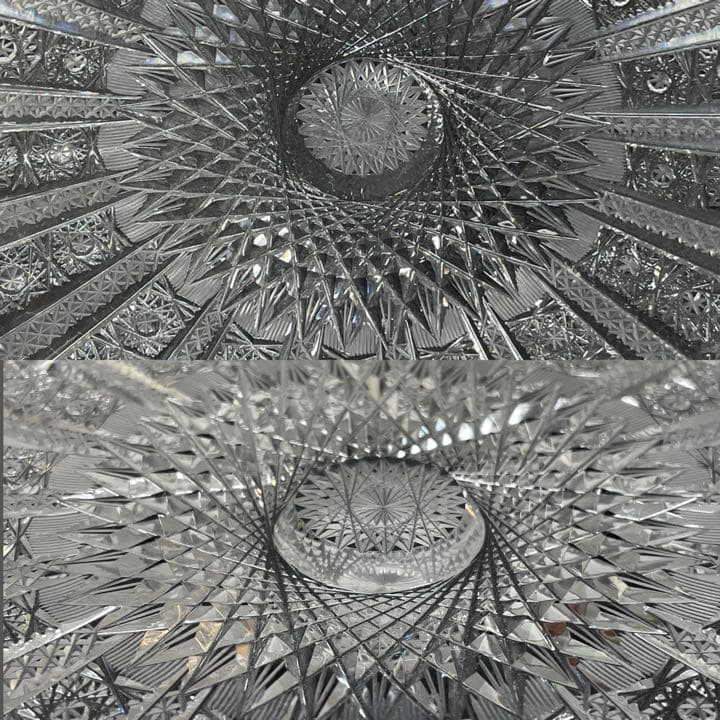 ボヘミア　クリスタル  HAND CUT 28cm 大皿　硝子　ガラス