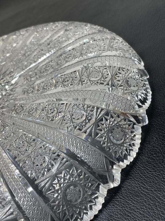 ボヘミア　クリスタル  HAND CUT 28cm 大皿　硝子　ガラス