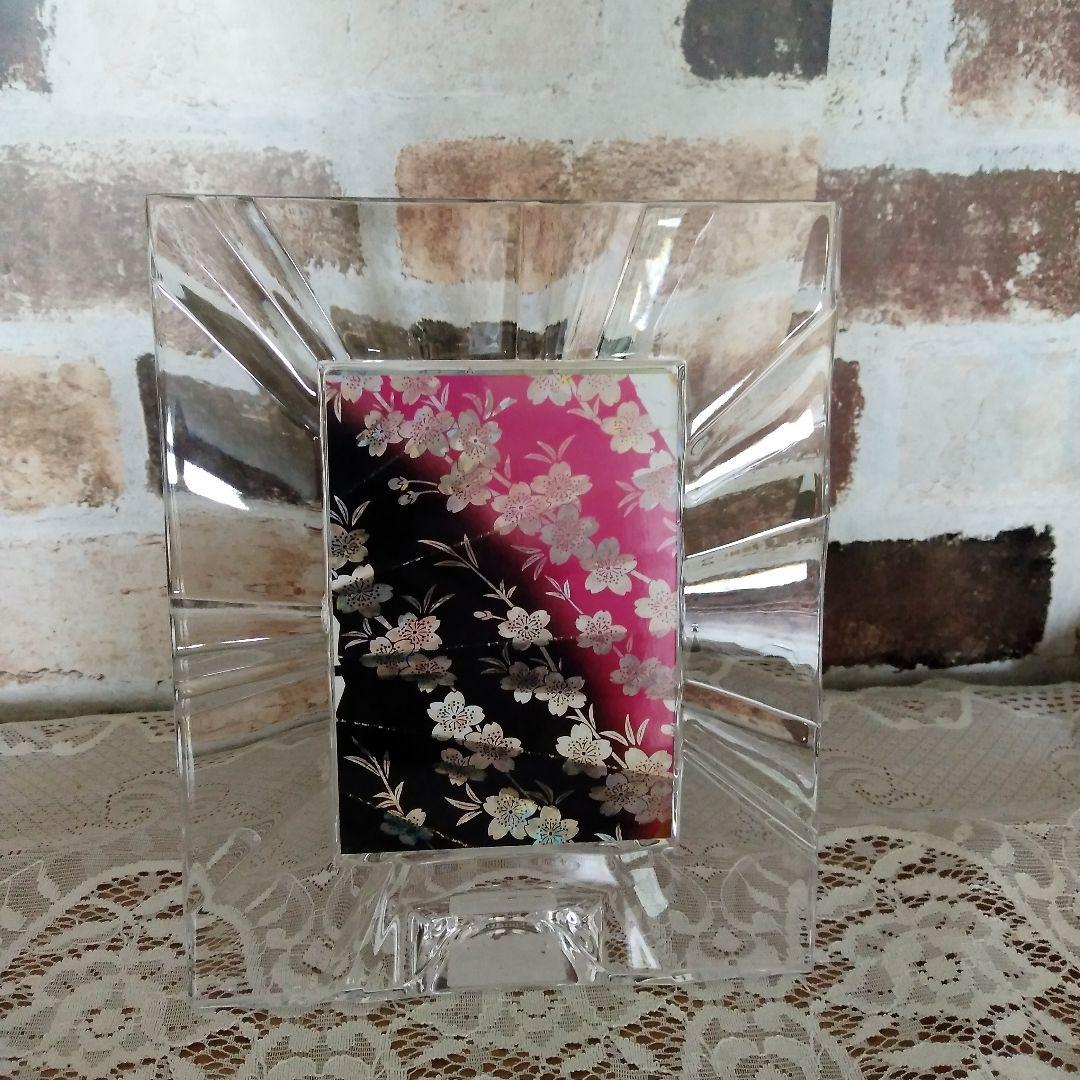 クリスタルローズ、薔薇のガラス絵、ウェッジウッドのフレーム