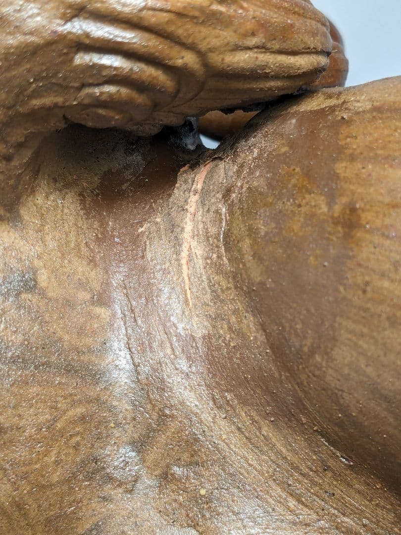 木村長十郎友敬 備前焼 唐獅子置物 細工物 縁起物 工芸品 インテリア 骨董品