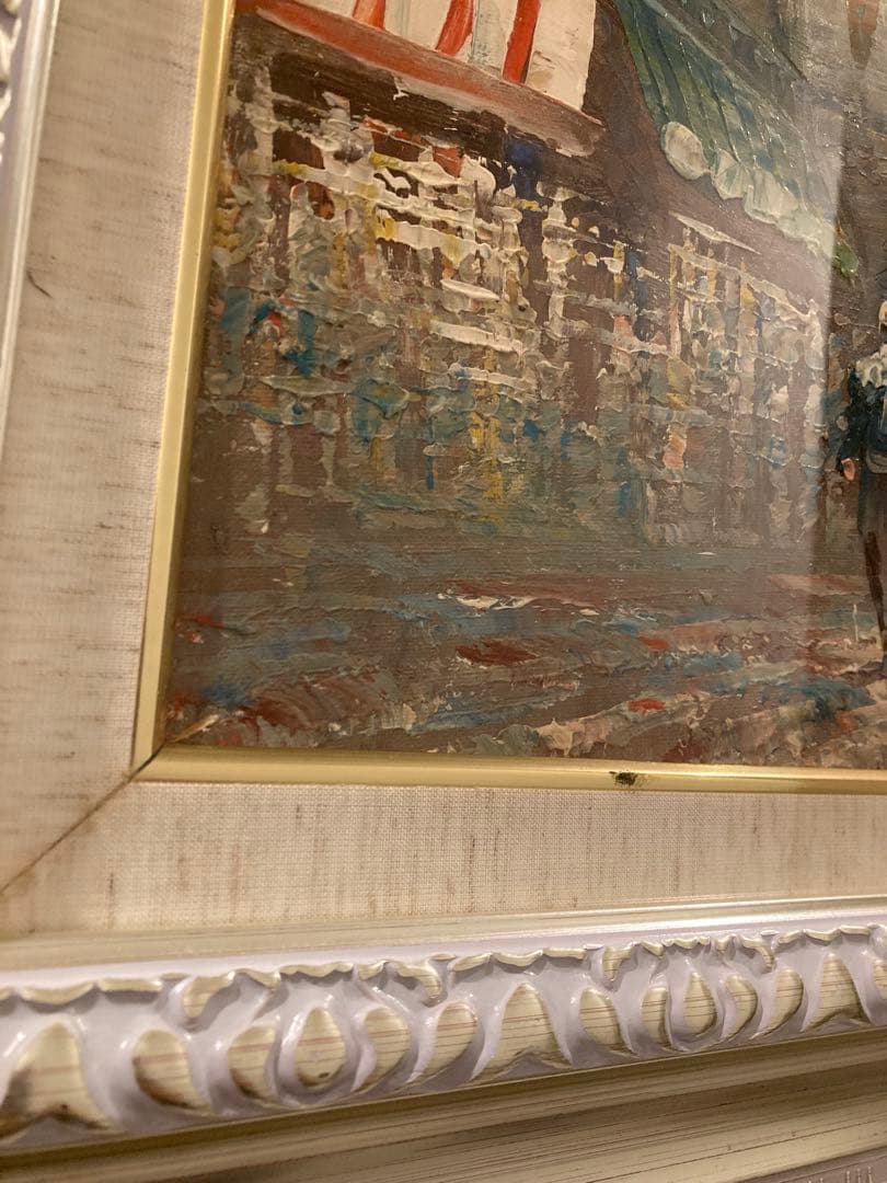 パリの街並み 油彩画 エッフェル塔