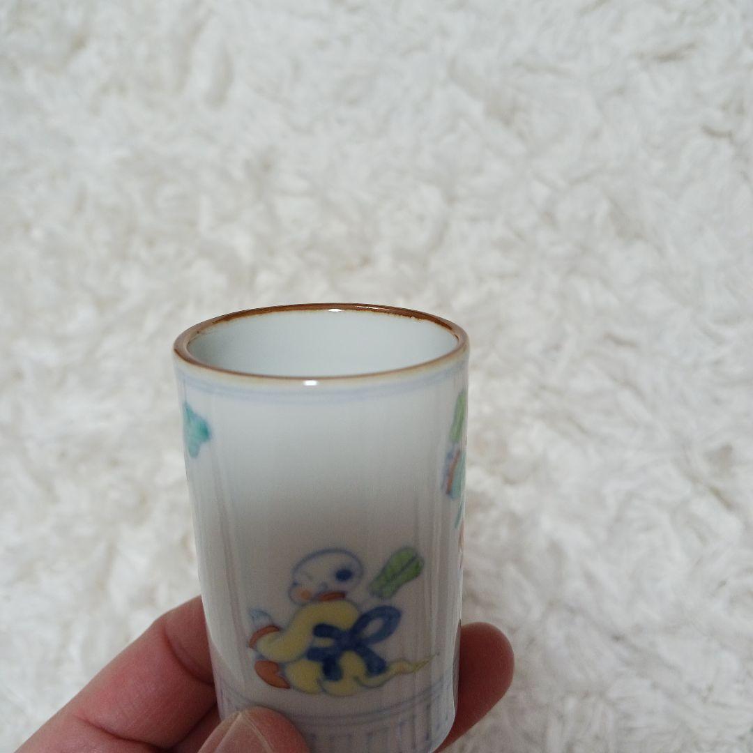 高野昭阿弥作　3点セット (茶碗、振出、巾筒) 色紙唐子 茶道具