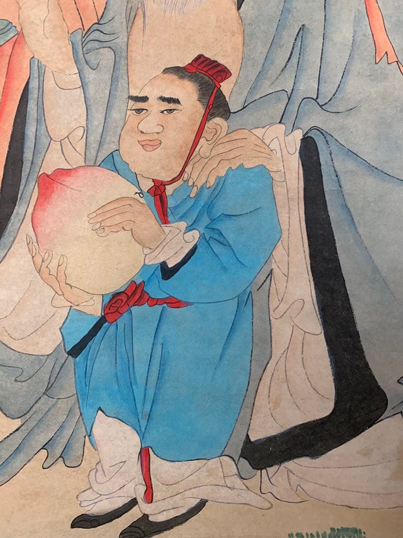 中国人物画 掛け軸 中堂 四尺 手描き 書画 人物図 中国美術 インテリア