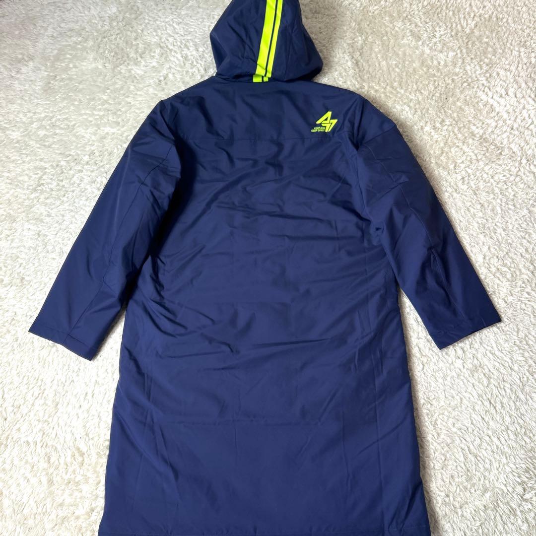 【新品タグ付き】asics 中綿ロングコート ベンチコート ネイビー LLサイズ