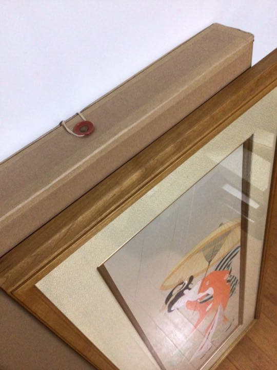 上村松園『志ぐれ』シルクスクリーン(223/280) 淳之監修　紙箱付き