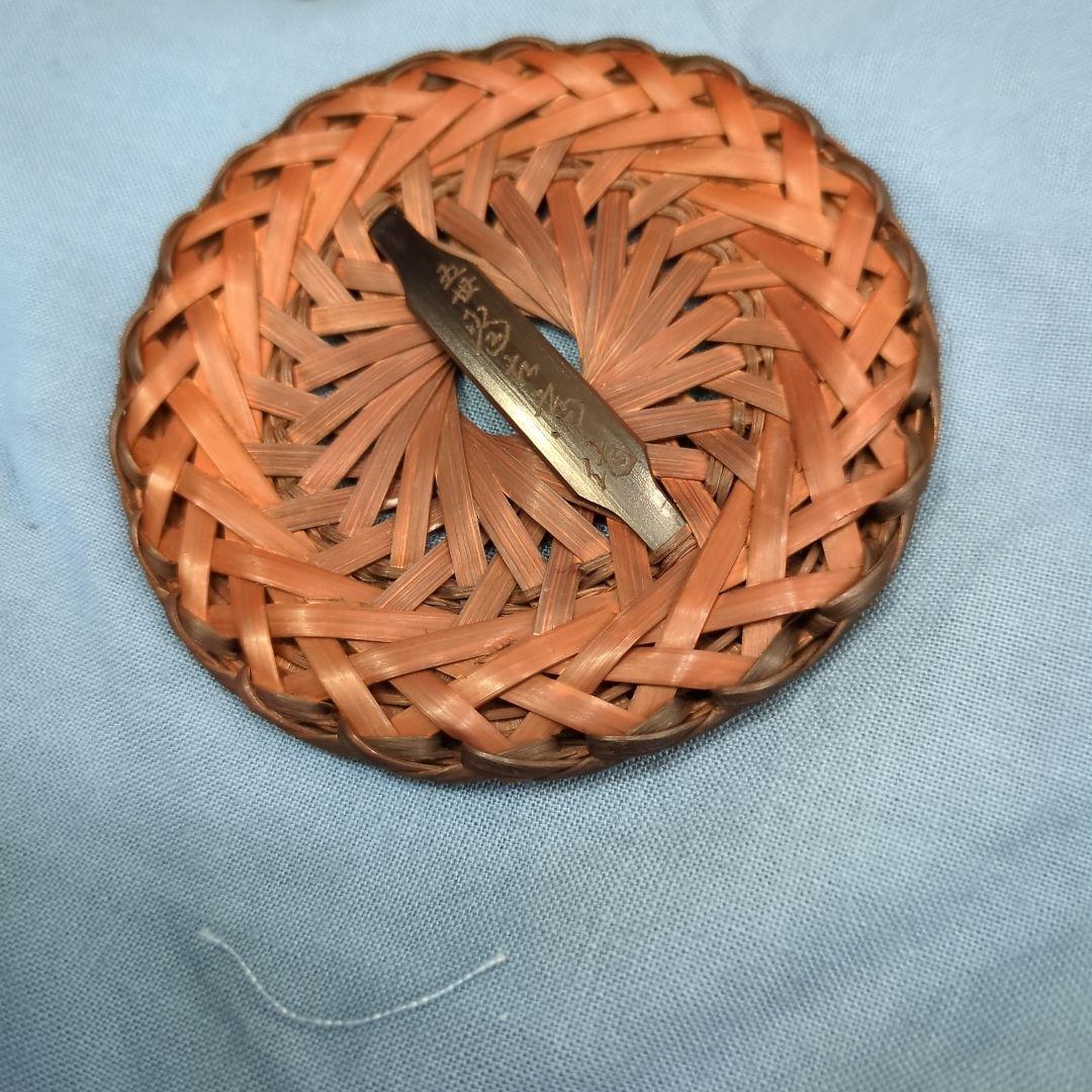 人間国宝 五世 早川 尚古斎 造 輪口編 瓶床 瓶敷　瓶座　共箱　木箱