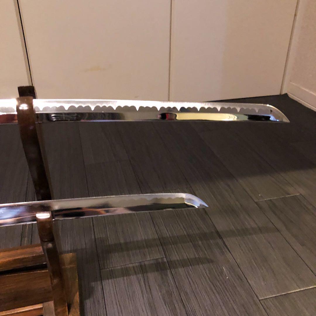 高級模造刀　居合刀　 美術刀剣　太刀　脇差　大小セット　緑拵え