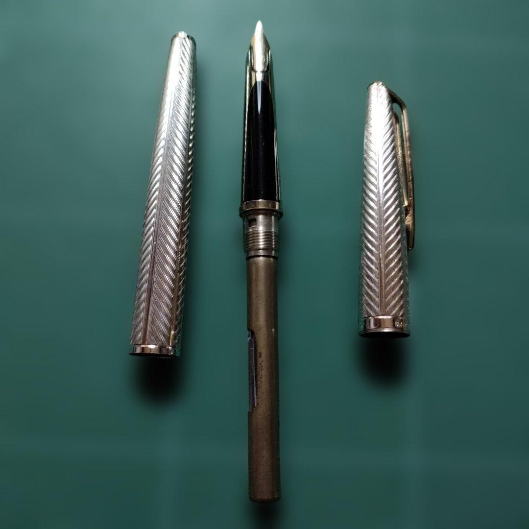 万年筆 WATERMAN C/F シルバー　銀 18k ウォーターマン
