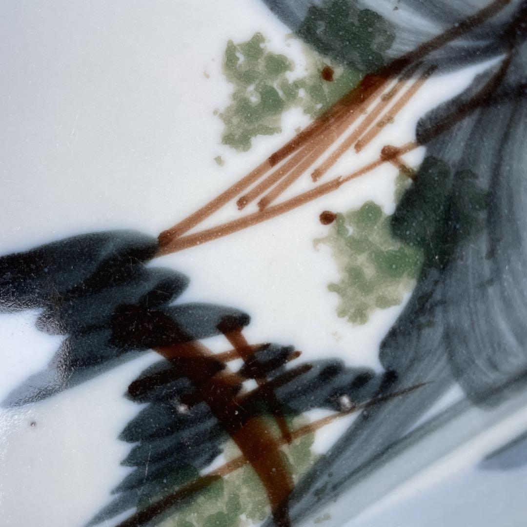 7寸染付絵皿　山水画　骨董品
