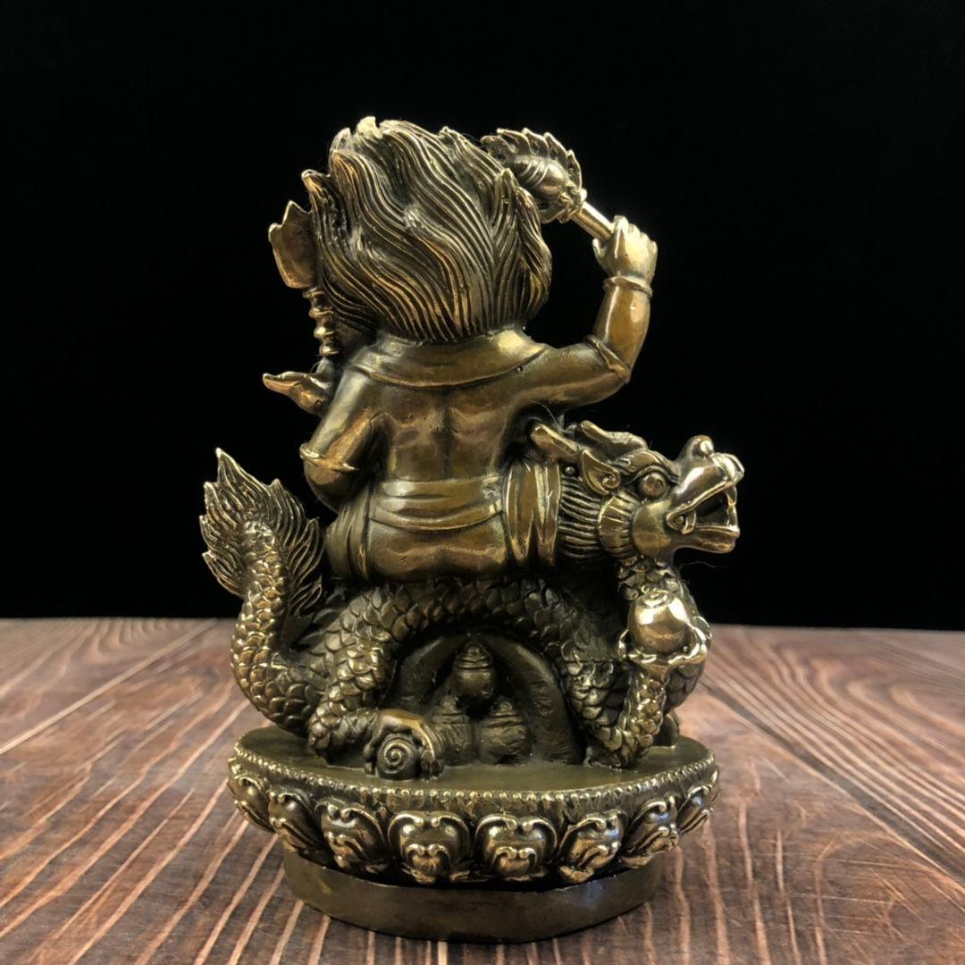 騎竜黄財神仏像 現代工芸品 美術品 置物