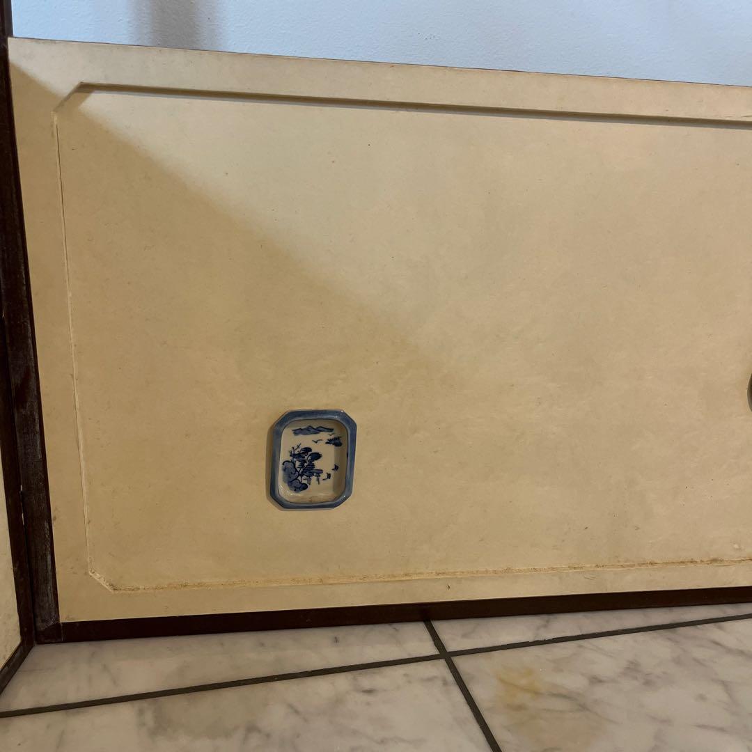 珍品　風炉先　茶道具　陶器　取手　辰砂　古染付　　 時代物　送料無料