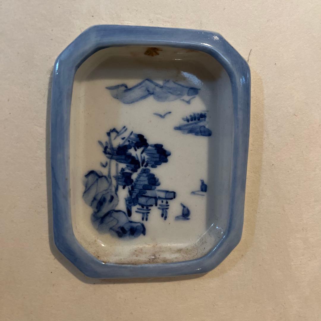 珍品　風炉先　茶道具　陶器　取手　辰砂　古染付　　 時代物　送料無料