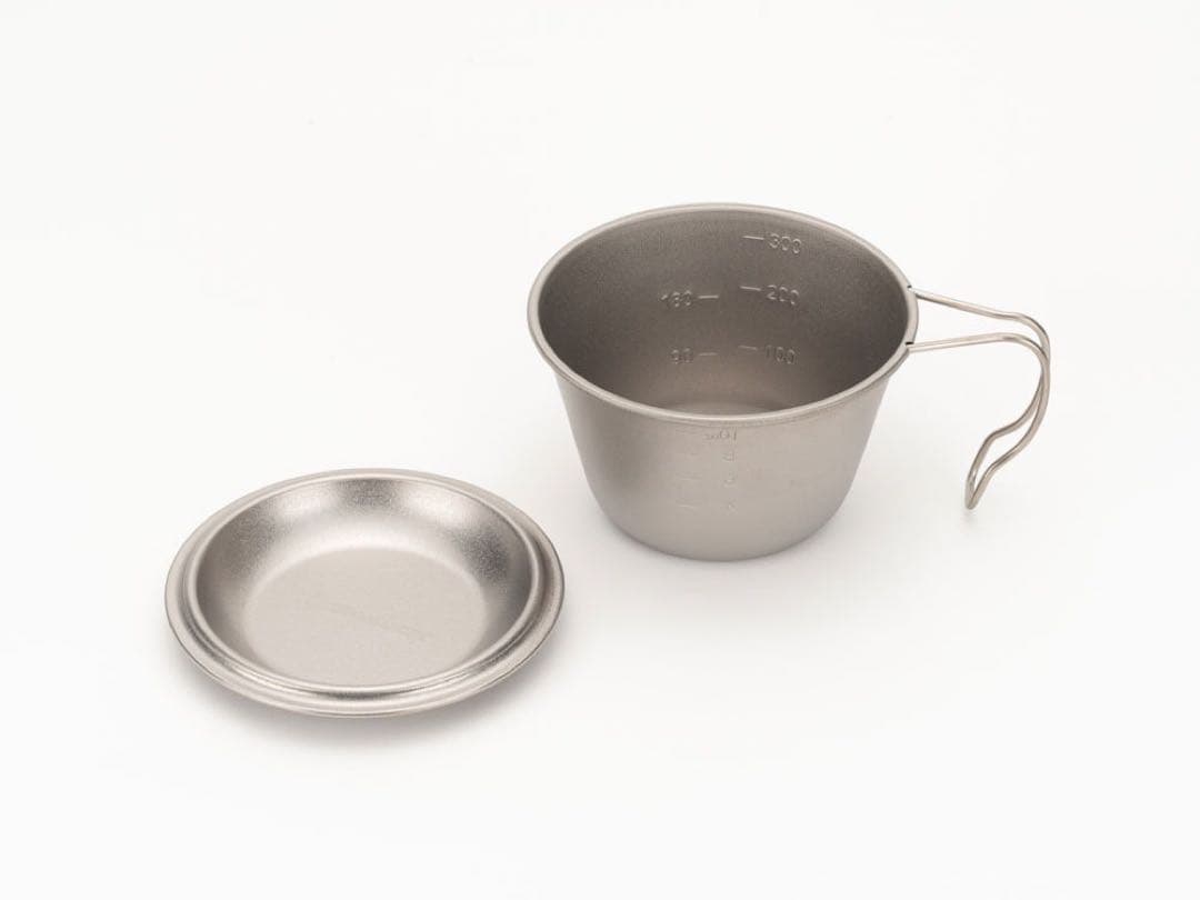 スノーピーク 深型チタンシェラカップ 蓋付き ステンレスレンゲ セット売り