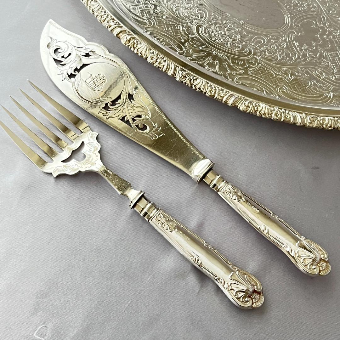 【William Yates】【純銀ハンドル】キングスパターン サーバー