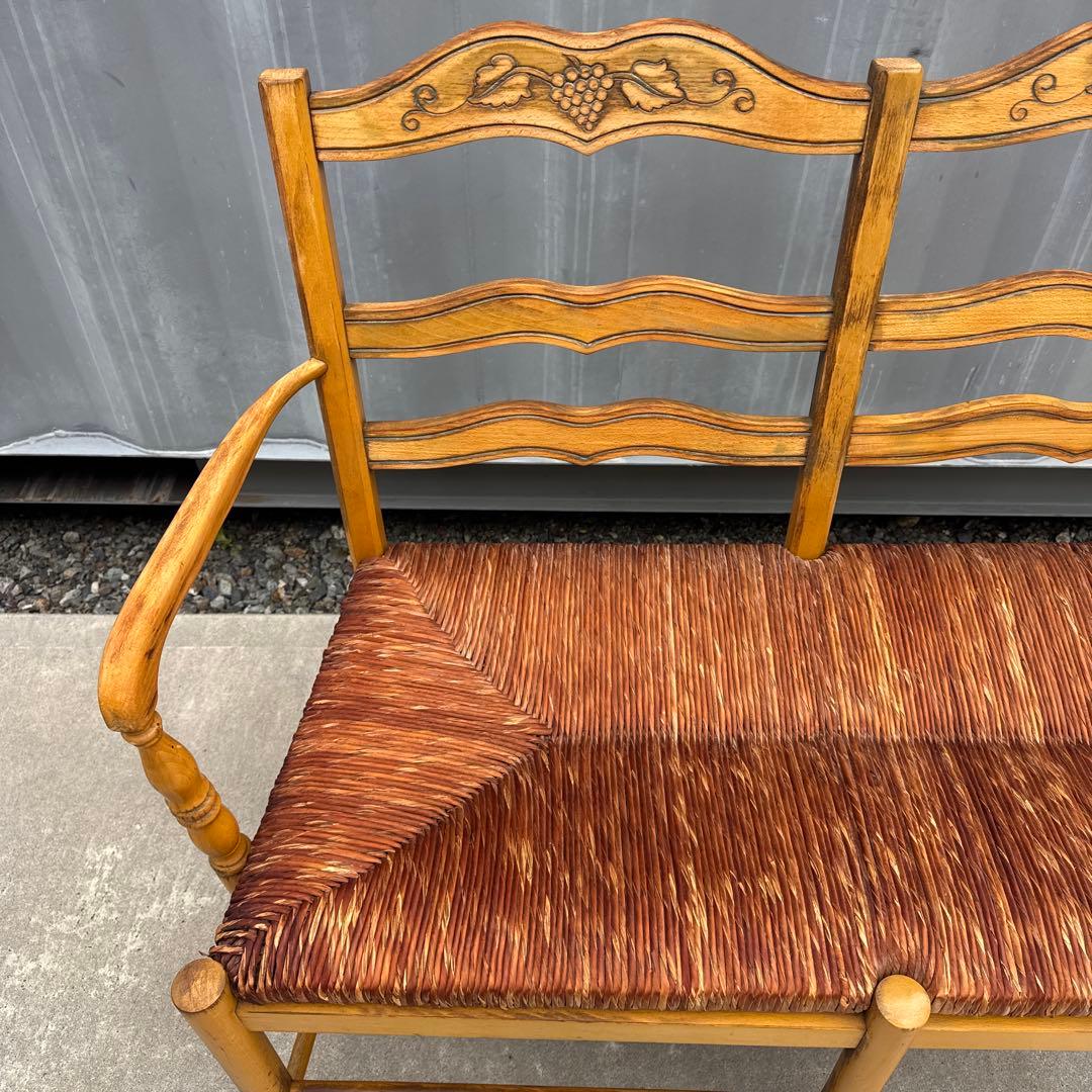 フランスアンティーク ダブルベンチ フレンチシャビー ヴィンテージ ブナ材