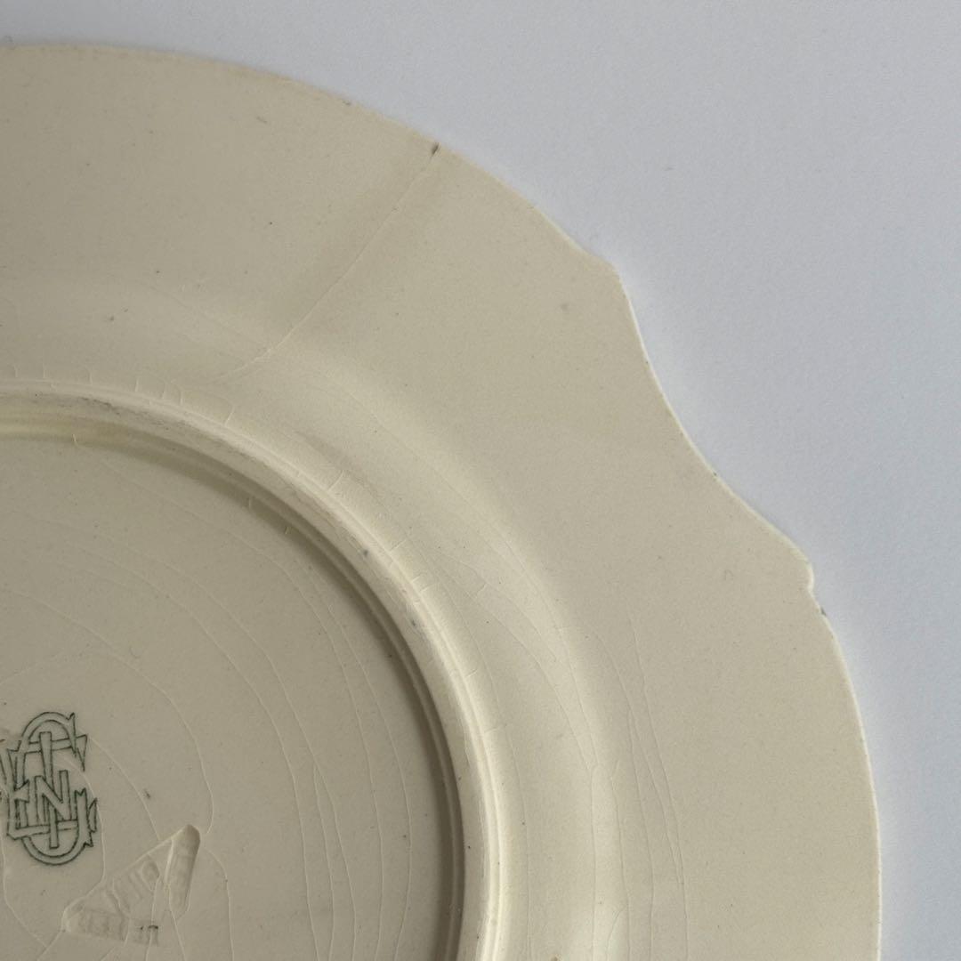 訳あり　フランスアンティーク　Gien ジアン レリーフ　デザートプレート