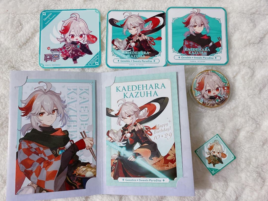 原神 楓原万葉 鹿野院平蔵 アクスタ ポストカード 缶バッジ グッズ まとめ売り