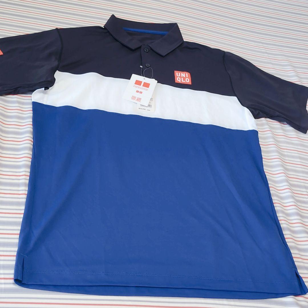 ユニクロ 錦織圭 2015全仏ゲームポロ プラクティスシャツ L