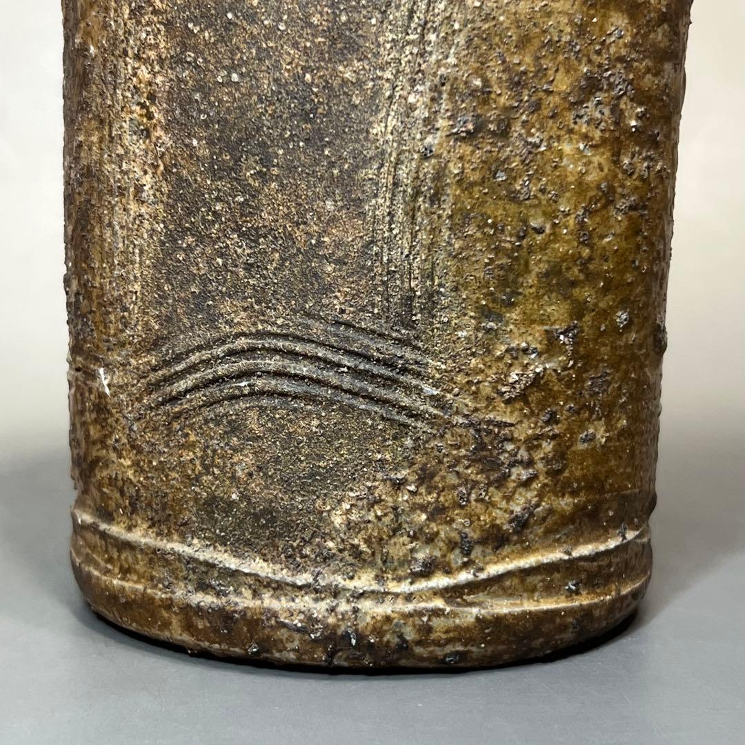 ス*ト様 新歓嗣 伊賀耳付花入 花瓶 花器 共箱 共布