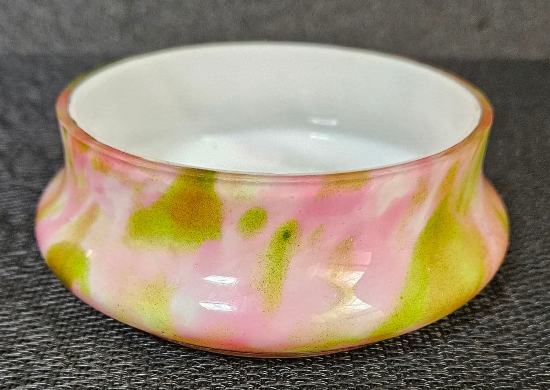 大正時代～昭和初期　マーブル文様　小物入れ　キャンディ入れ　キャンディポット