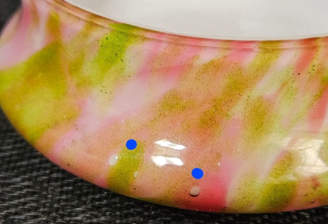 大正時代～昭和初期　マーブル文様　小物入れ　キャンディ入れ　キャンディポット