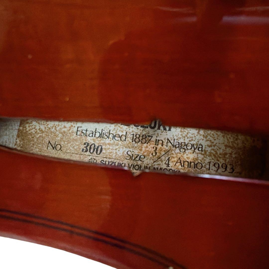 良品 SUZUKI No.300 3/4 1993年製 肩当て　弓 ケース付
