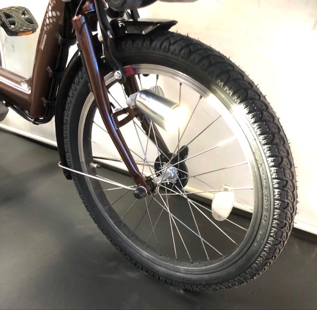 1年保証 ブリヂストン　20インチ　子供乗せ　3人乗り　茶色　電動アシスト自転車