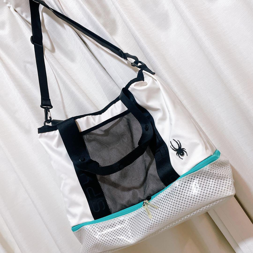 【美品】SPYDER スパイダー トートバッグ ホワイト ゴルフ スポーツバッグ
