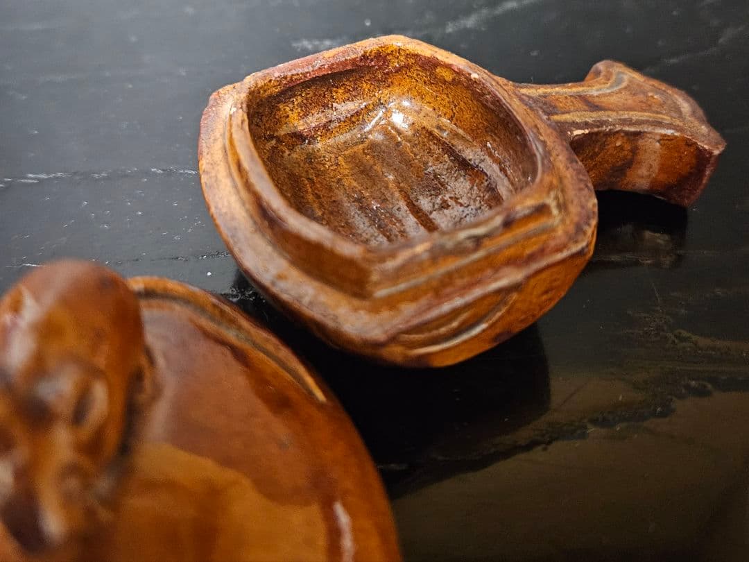 大樋焼　大樋印　褐釉　飴釉　小鎚に鼠　香合　茶道具　茶器　香道具　吉祥　縁起物