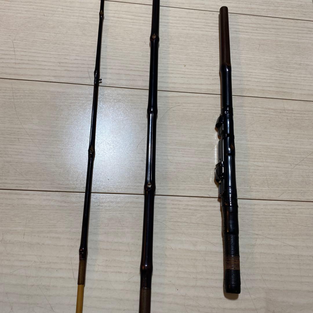 吉治作　穂先まで竹製 チヌヘチ落とし込み竿 約2.7m 感度食い込み抜群です