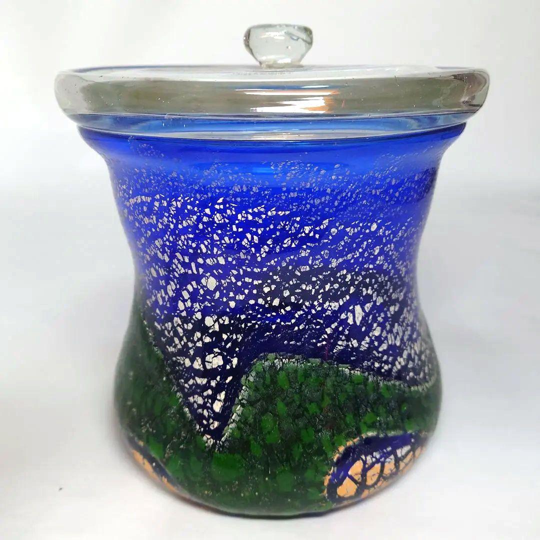 稲嶺盛吉　琉球ガラス　水指　茶道具