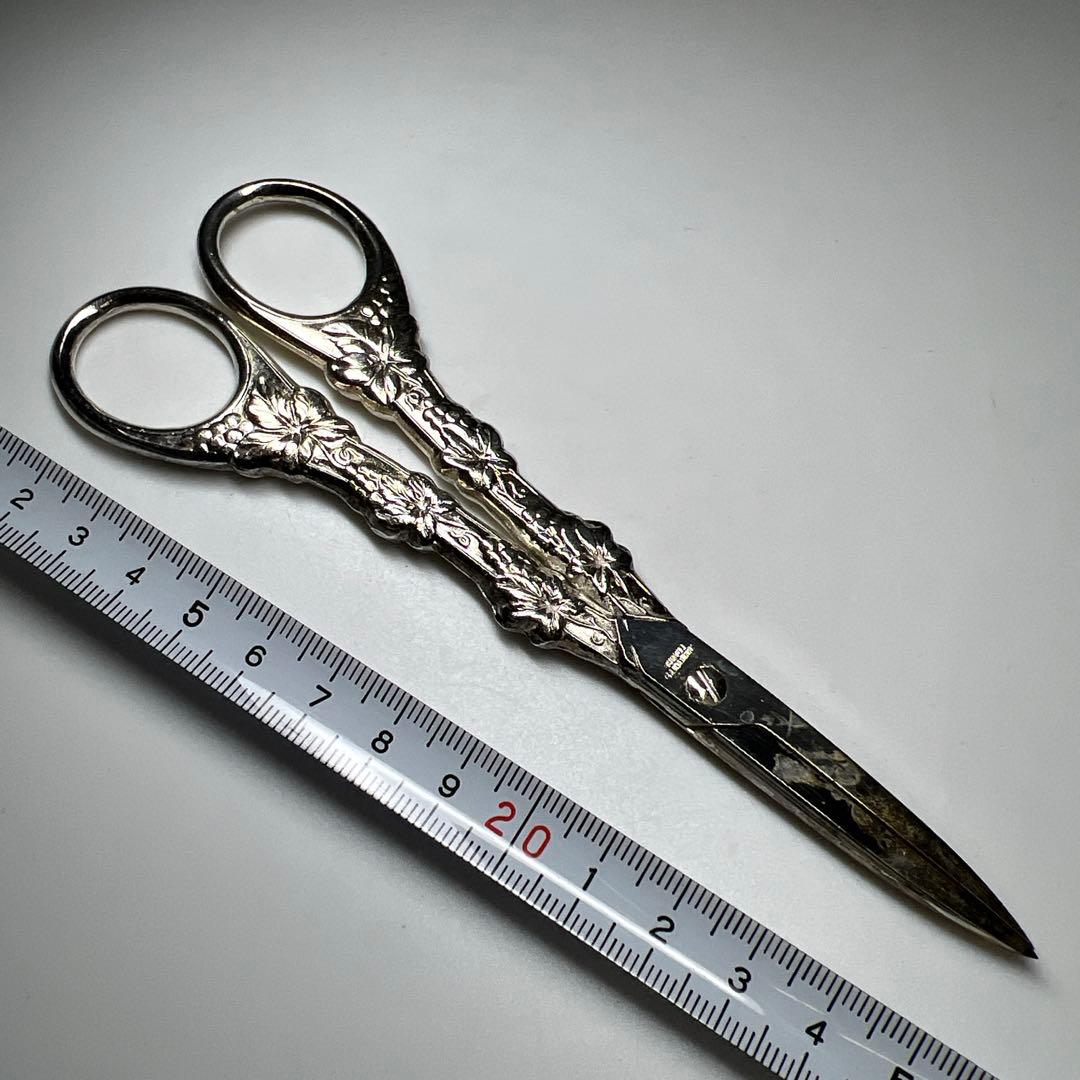 クリストフル　ぶどう文ハサミ　78g/15.8㎝　東Y8-0108⑤タトオ